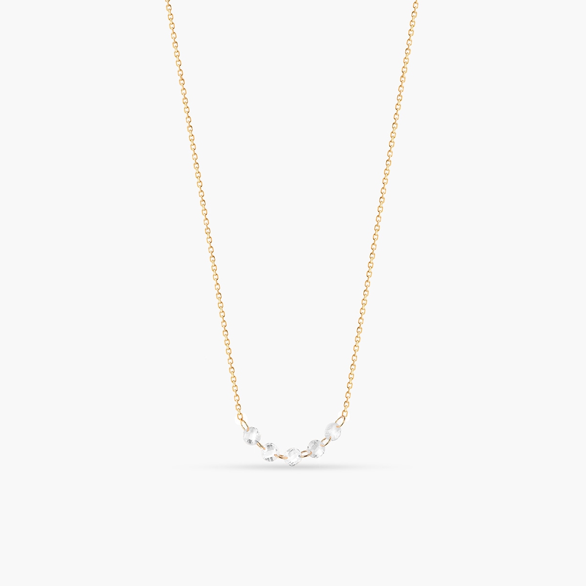 W.KRUK Naszyjnik złoty z cyrkoniami