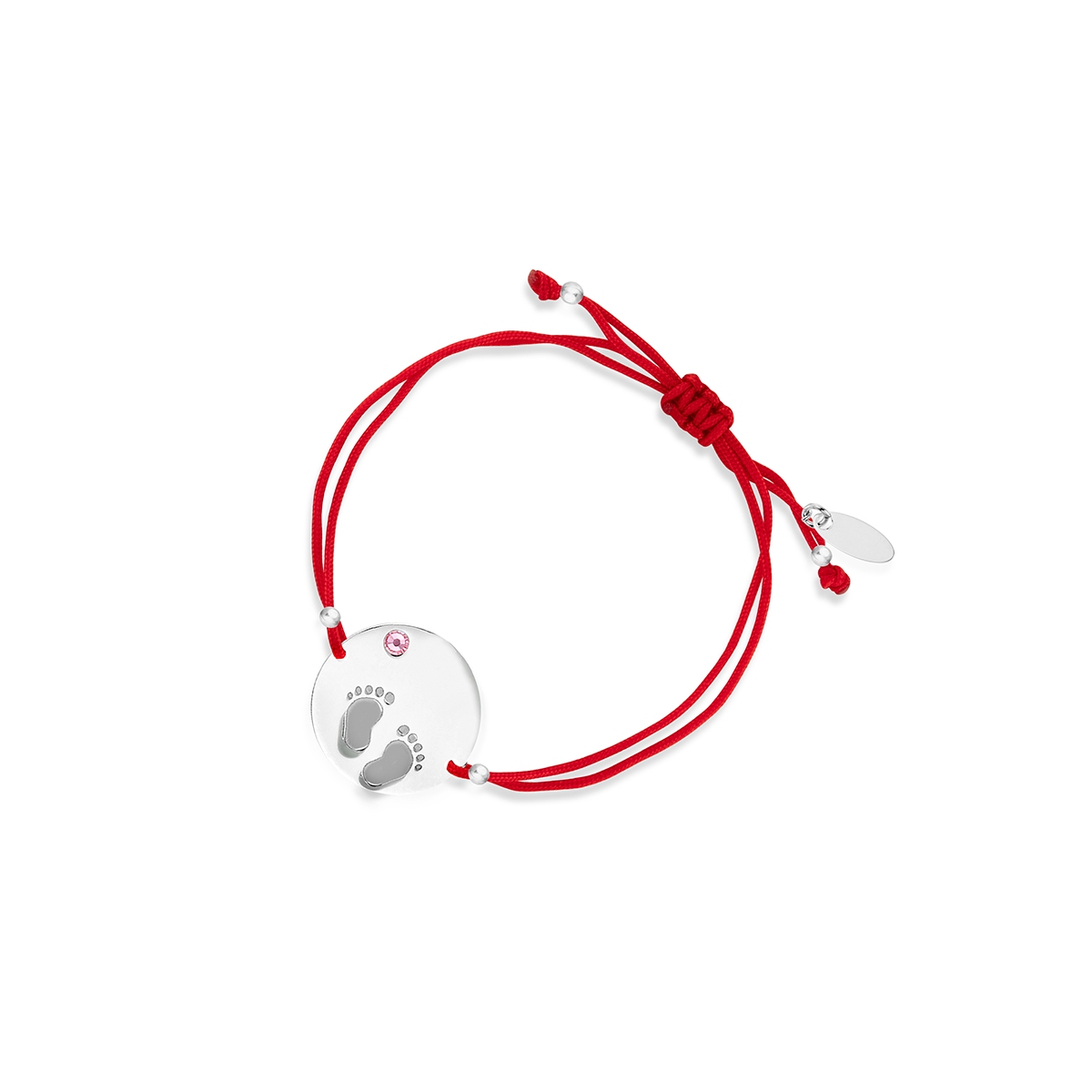 W.KRUK Bransoleta srebrna z różową cyrkonią