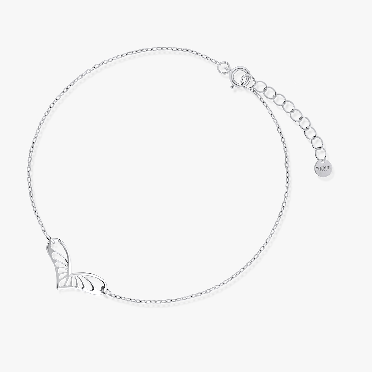 W.KRUK Bransoleta srebrna z ażurowym sercem