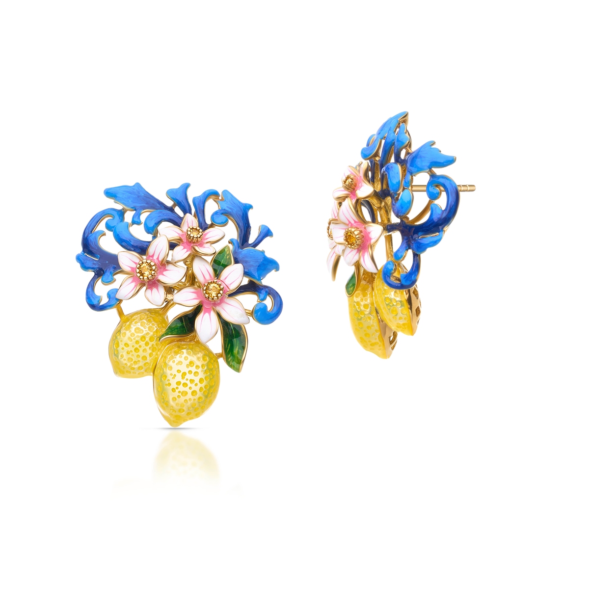 W.KRUK Kolczyki srebrne Kwiaty Nocy Cytrusy