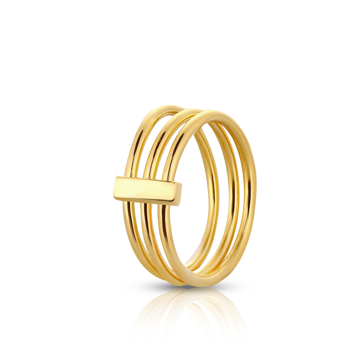 W.KRUK Pierścionek srebrny pozłacany