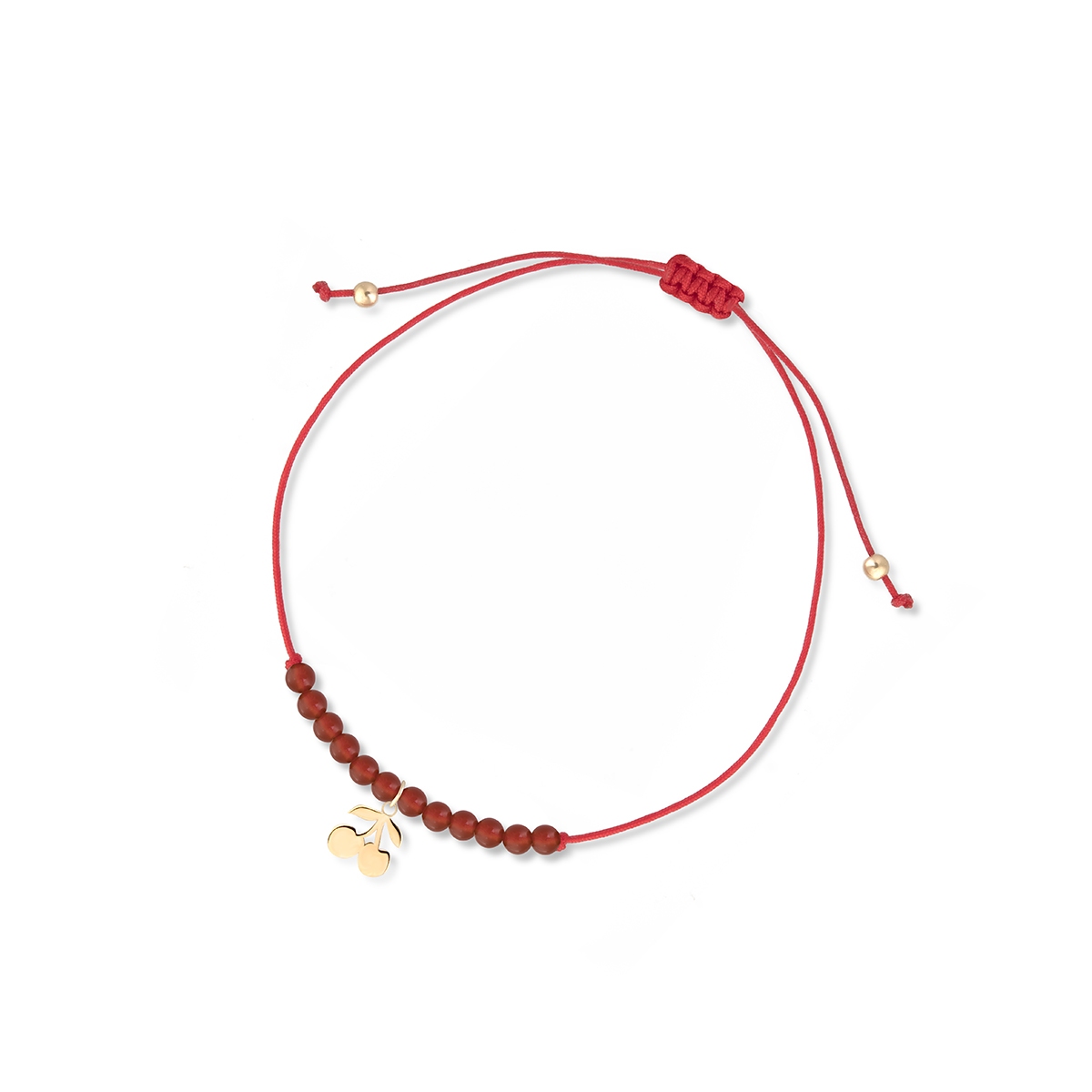 W.KRUK Bransoleta sznurkowa z motywem czereśni