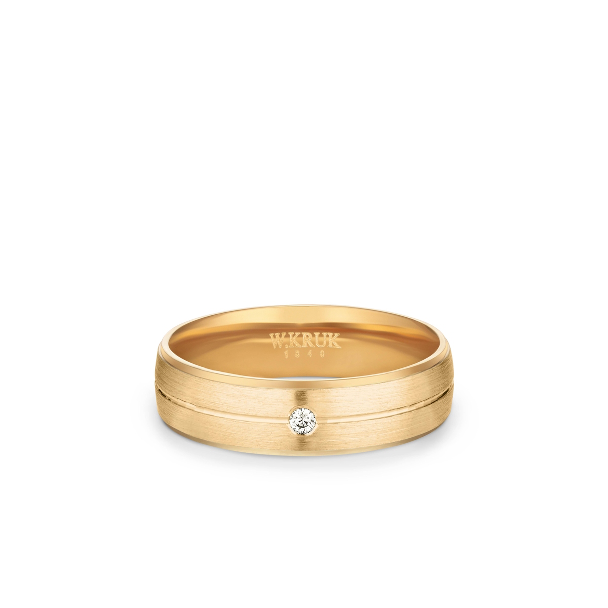 W.KRUK Obrączka złota z brylantem ROSSA
