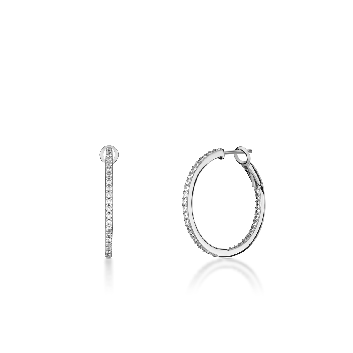 W.KRUK Kolczyki srebrne koła z cyrkoniami