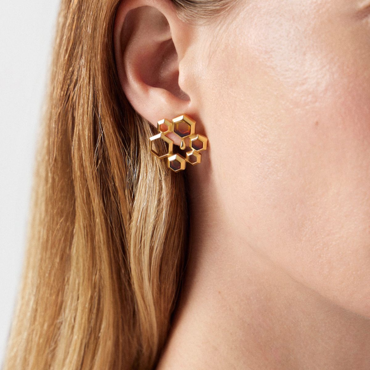 W.KRUK - Kolczyki srebrne z bursztynem Miodowa