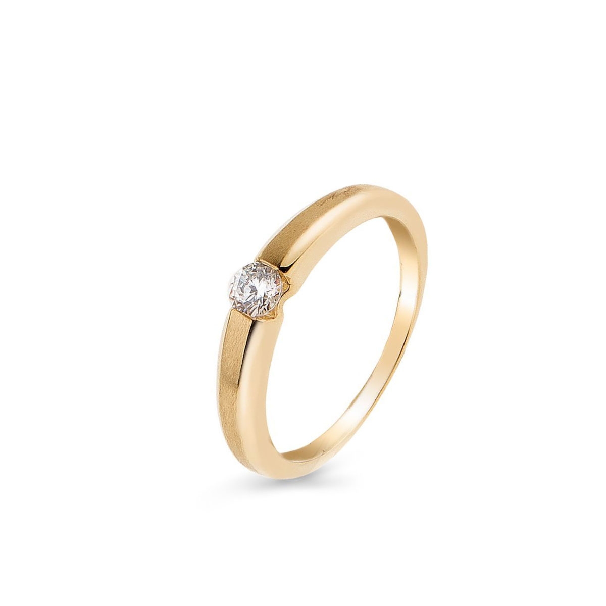 W.KRUK Pierścionek złoty z cyrkonią