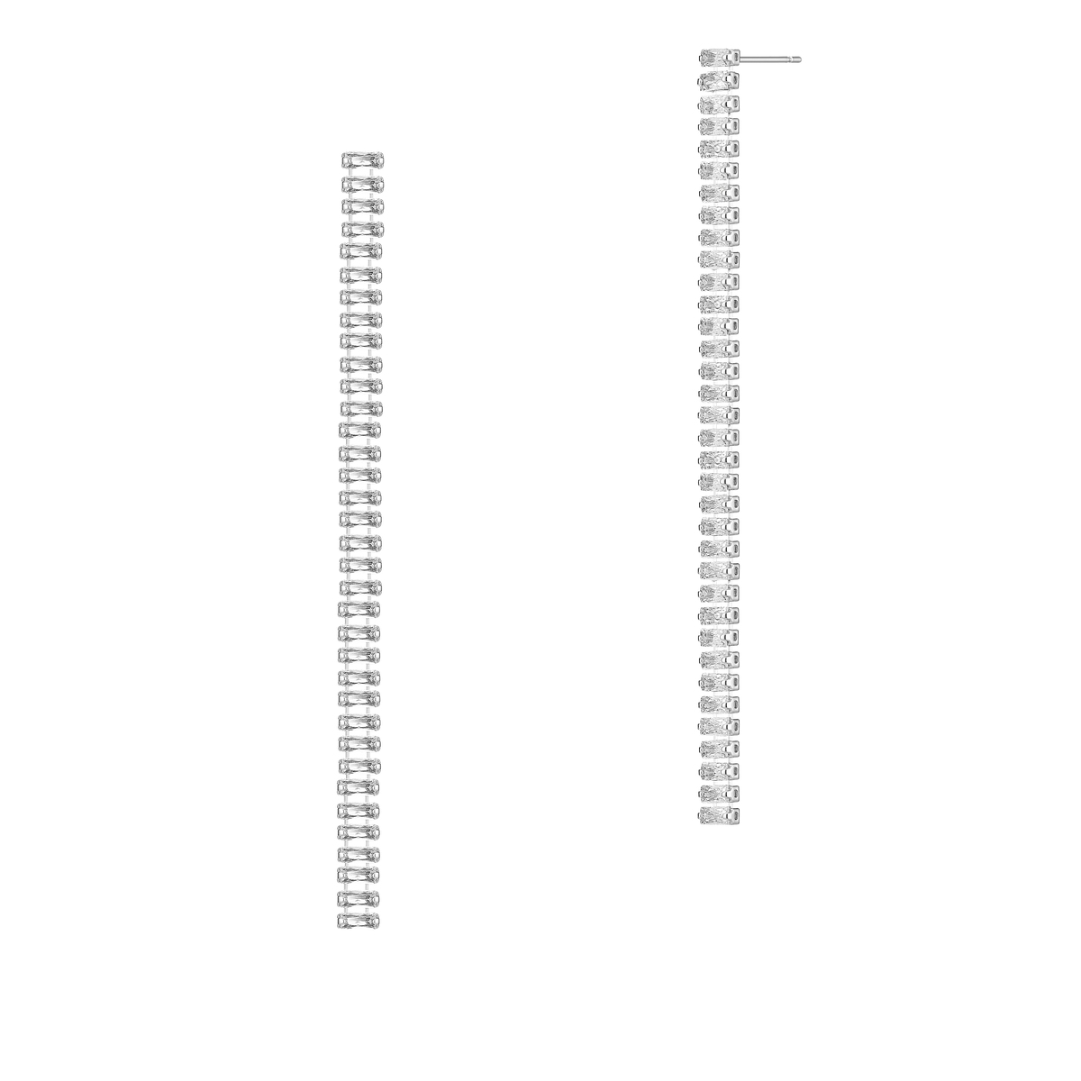 W.KRUK Wiszące kolczyki z białymi cyrkoniami Boss Babe