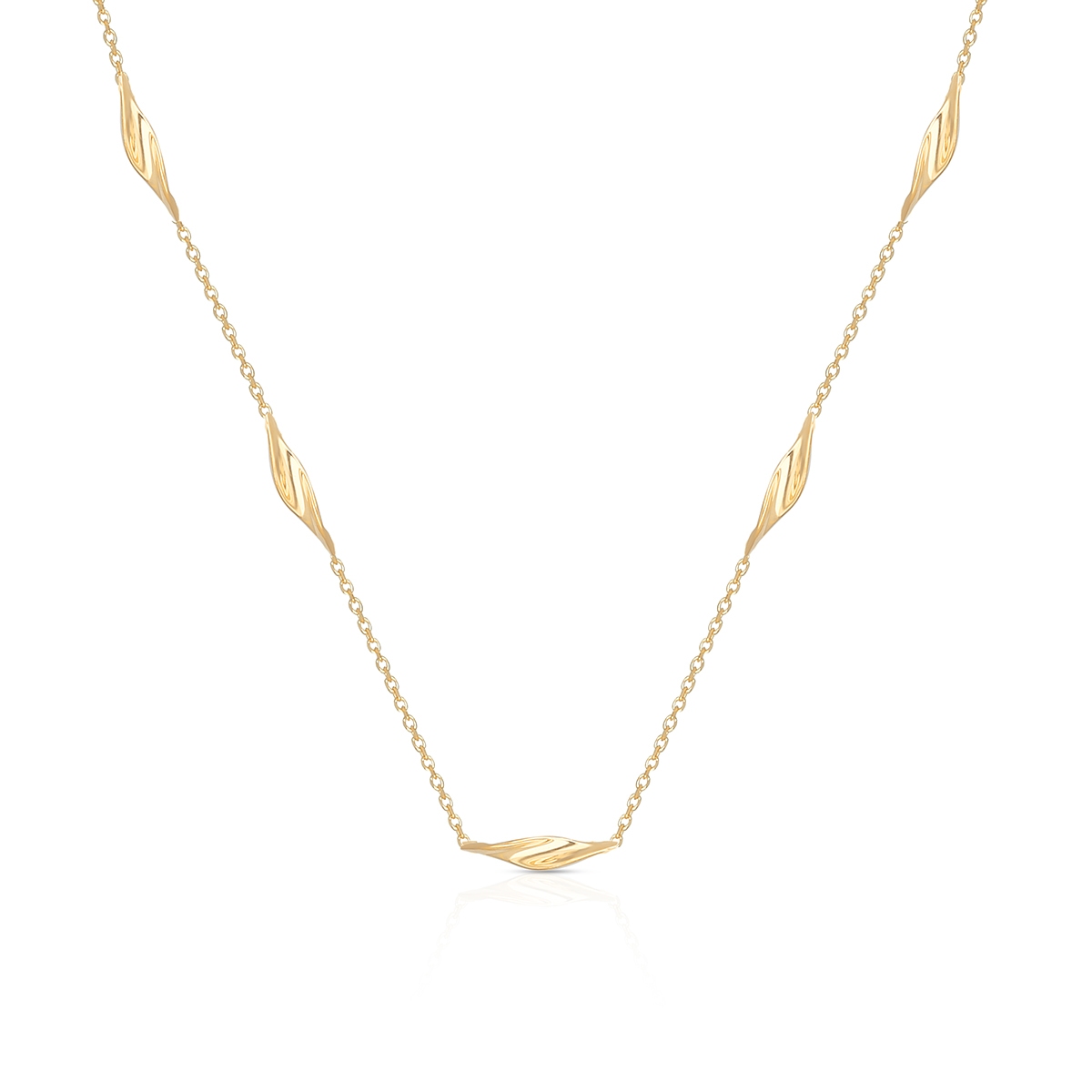 W.KRUK Naszyjnik złoty z motywem liści