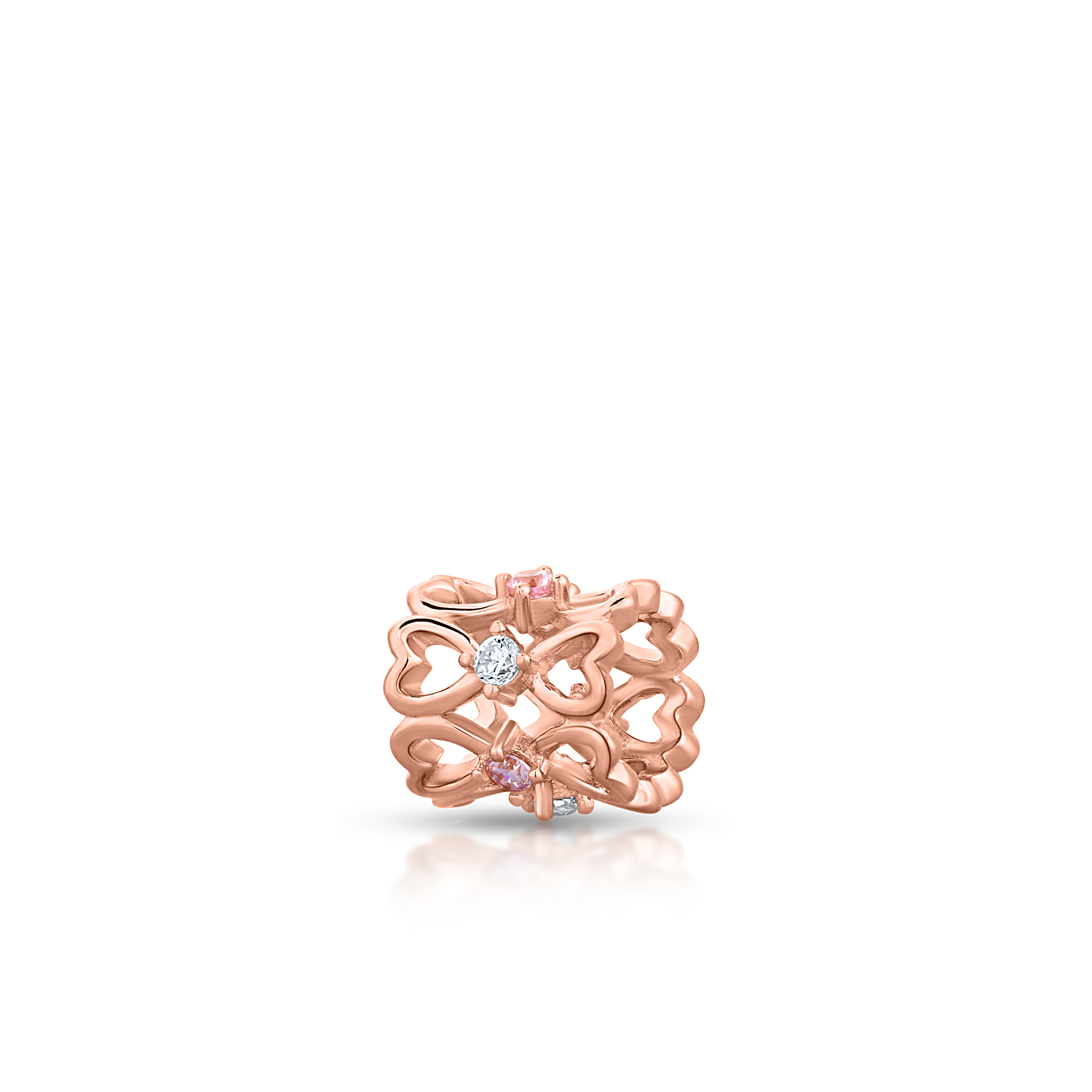 W.KRUK - Zawieszka srebrna ażurowe serca Lovely Beads