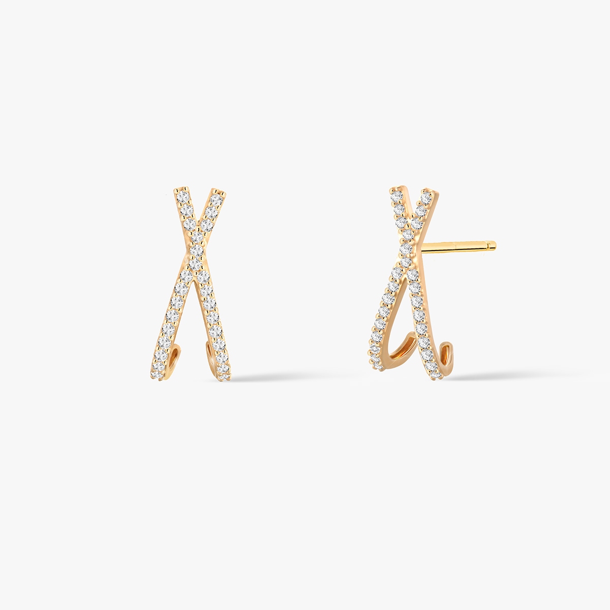 W.KRUK Kolczyki złote z cyrkoniami