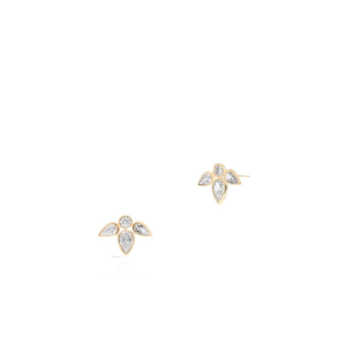 W.KRUK Kolczyki złote z cyrkoniami