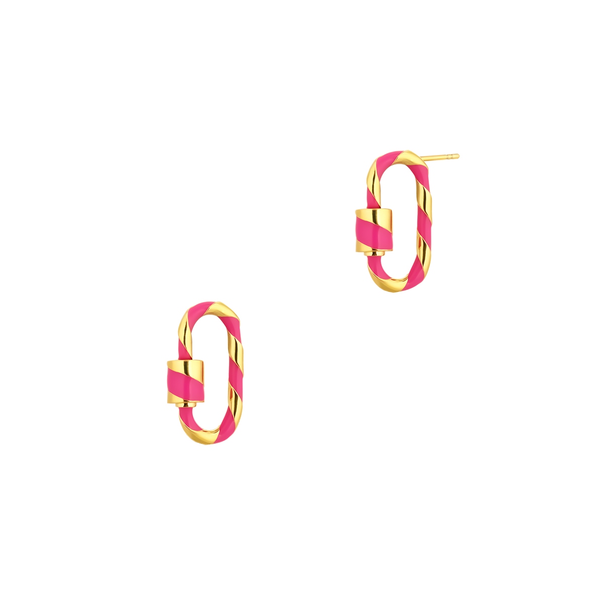 W.KRUK Kolczyki z emaliowanym karabińczykiem Wonderland