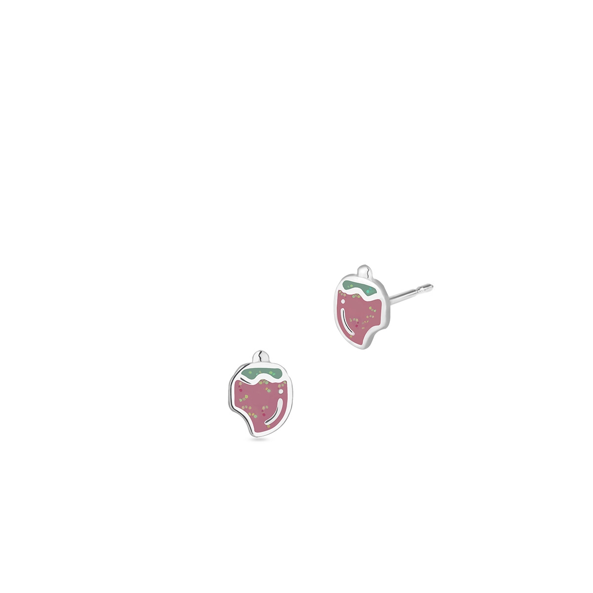 W.KRUK Kolczyki srebrne różowe truskawki
