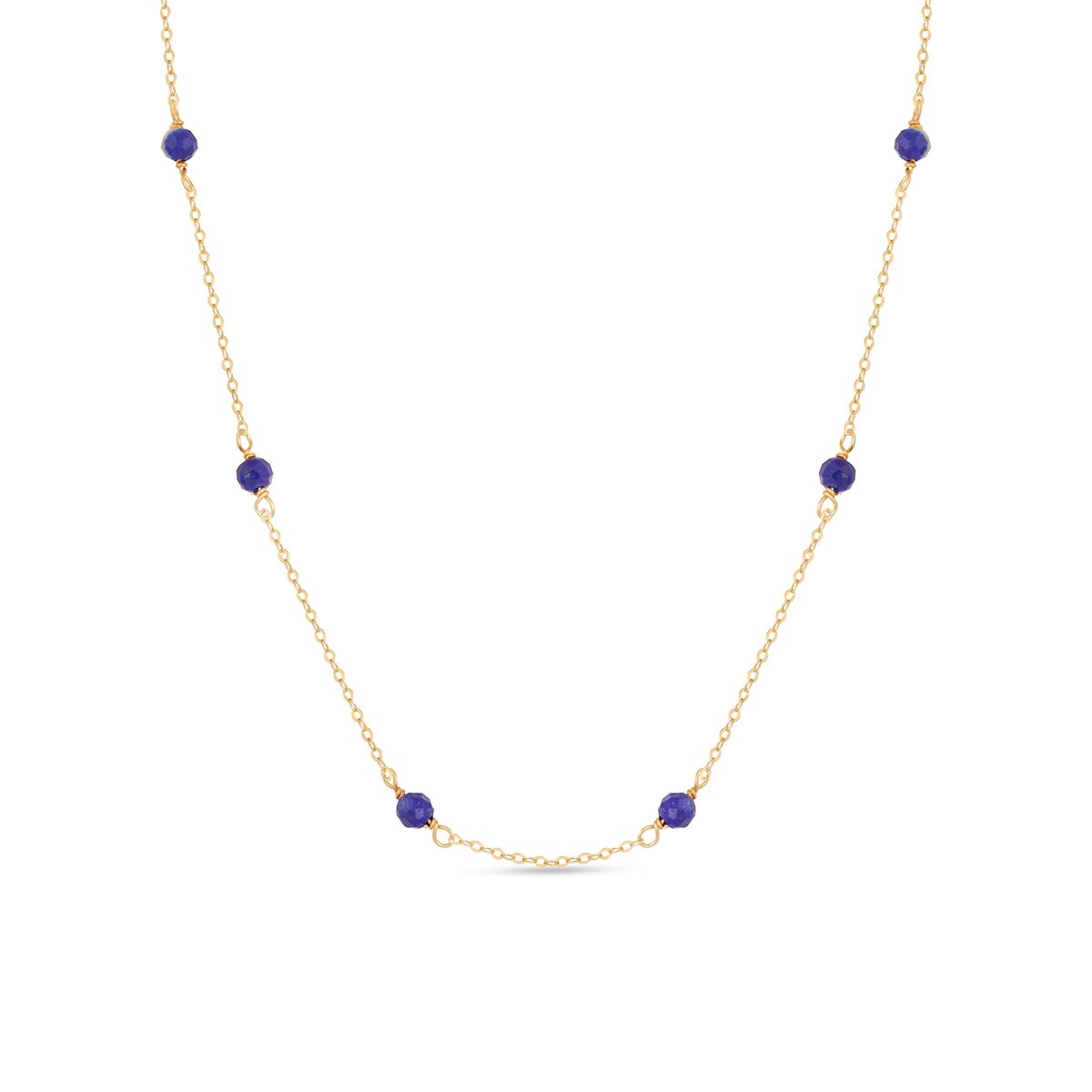 W.KRUK Naszyjnik złoty z niebieskimi kamieniami