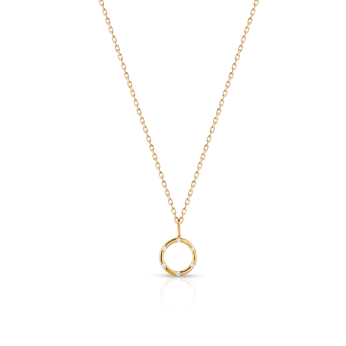 W.KRUK Wisiorek srebrny pozłacane koło z cyrkoniami