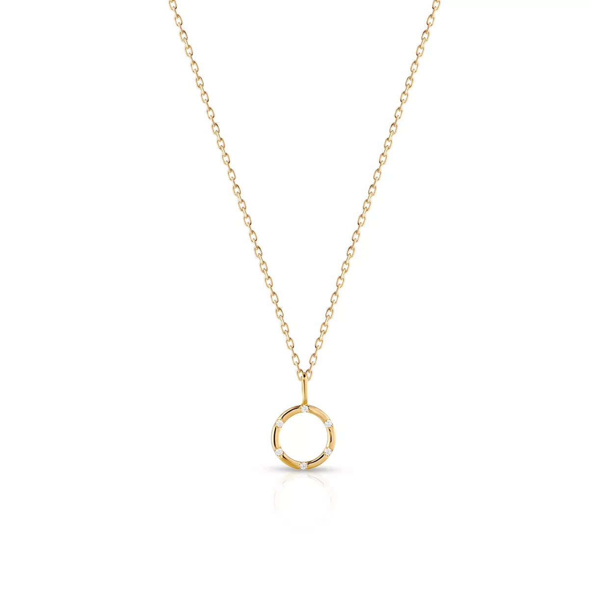 W.KRUK Wisiorek srebrny pozłacane koło z cyrkoniami