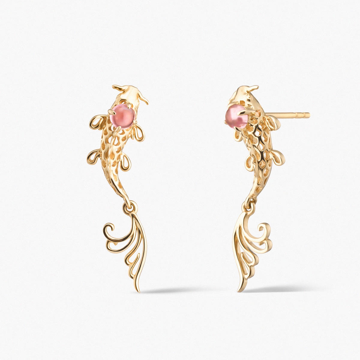 W.KRUK Kolczyki złote KOI