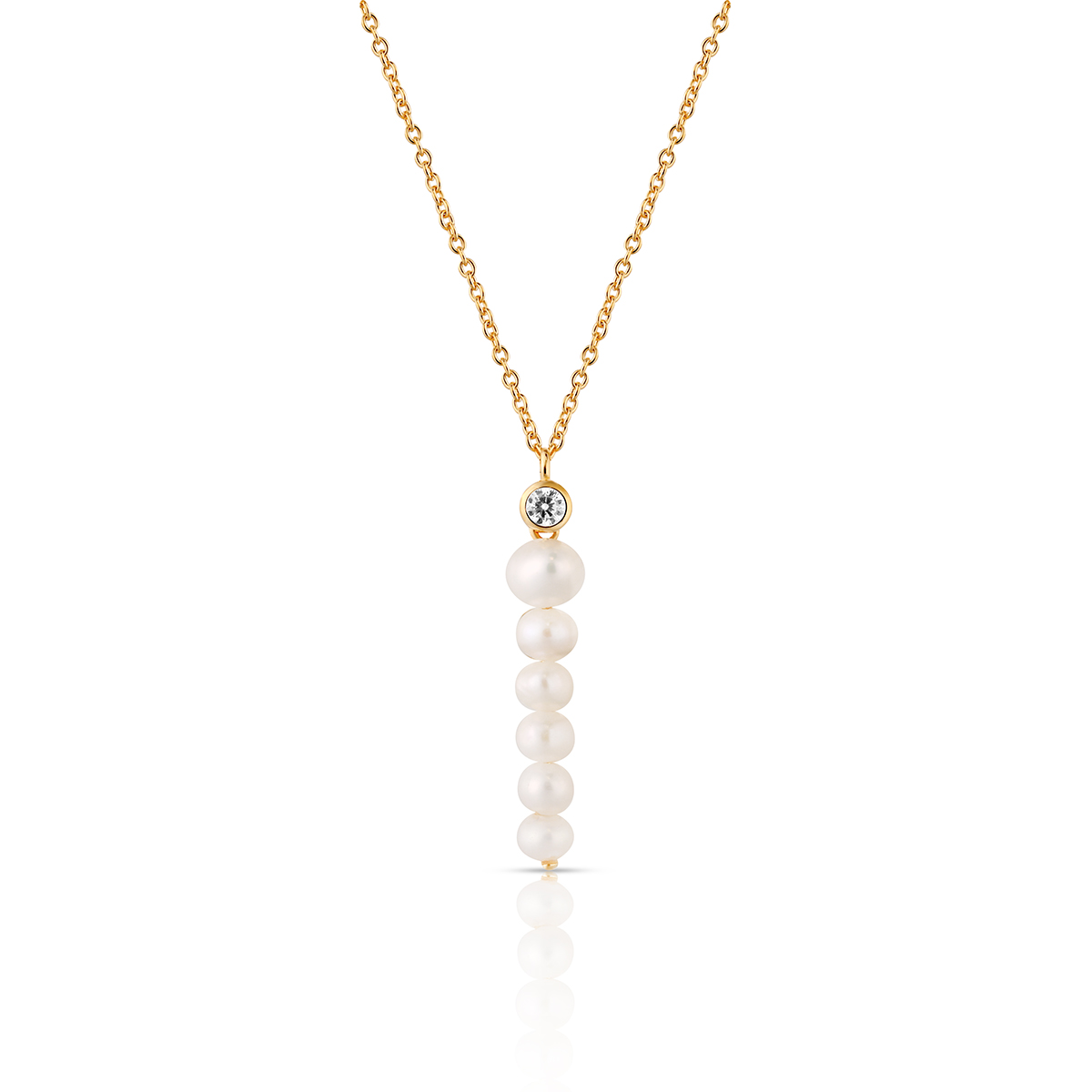 W.KRUK - Naszyjnik srebrny z perłami