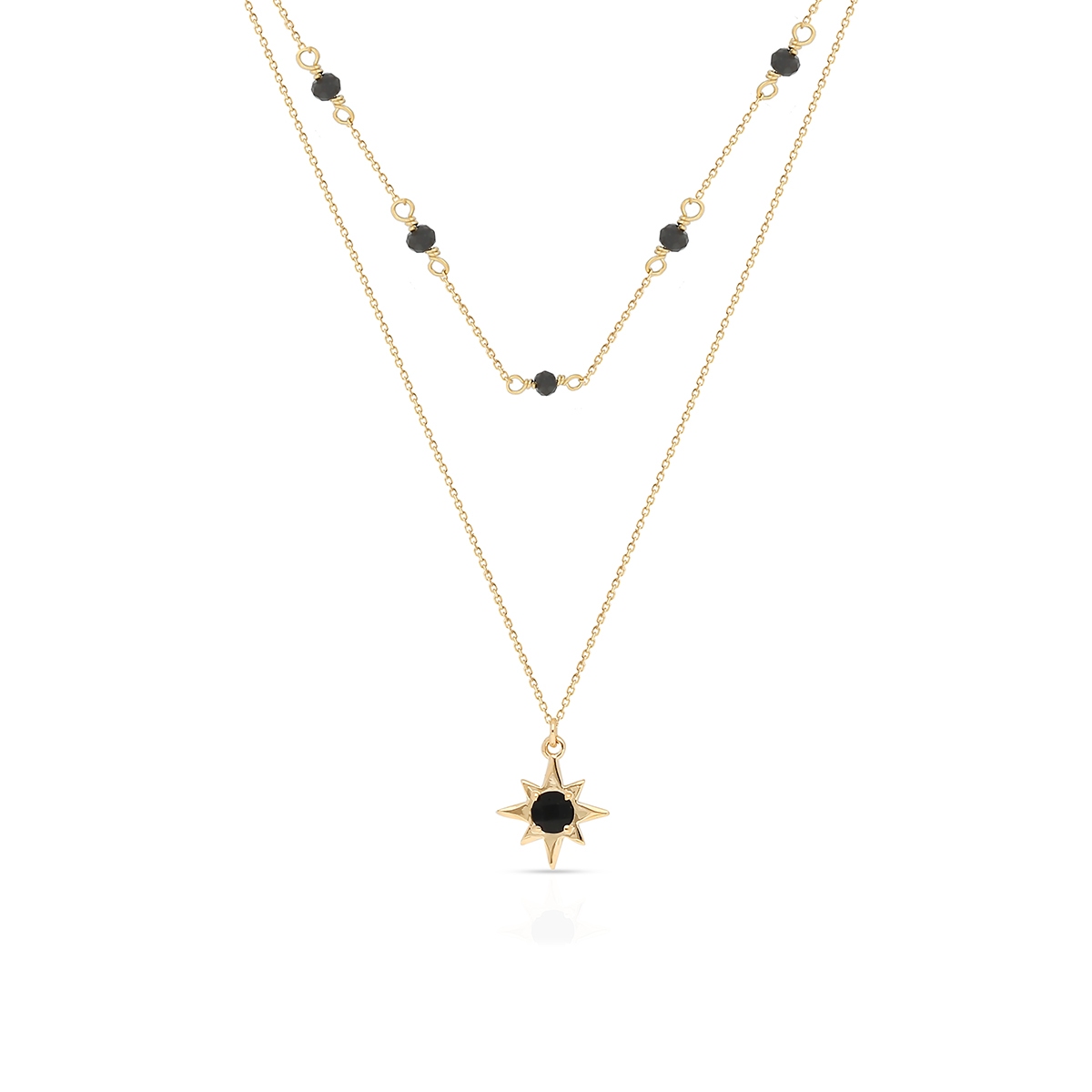 W.KRUK Naszyjnik złoty z cyrkoniami