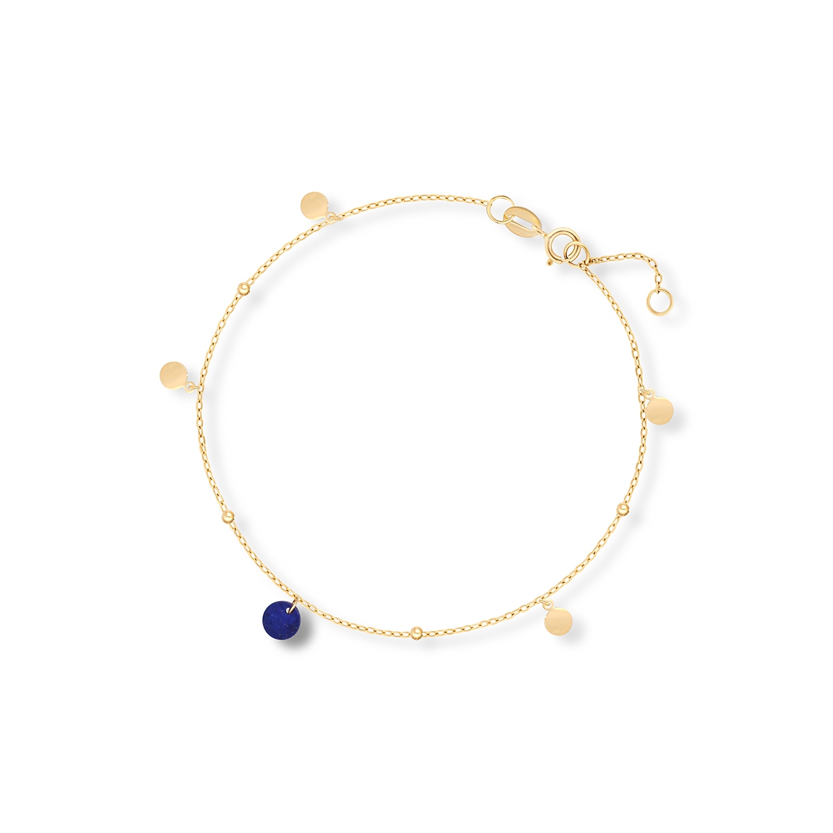 W.KRUK Bransoletka złota celebrytka z lapis lazuli