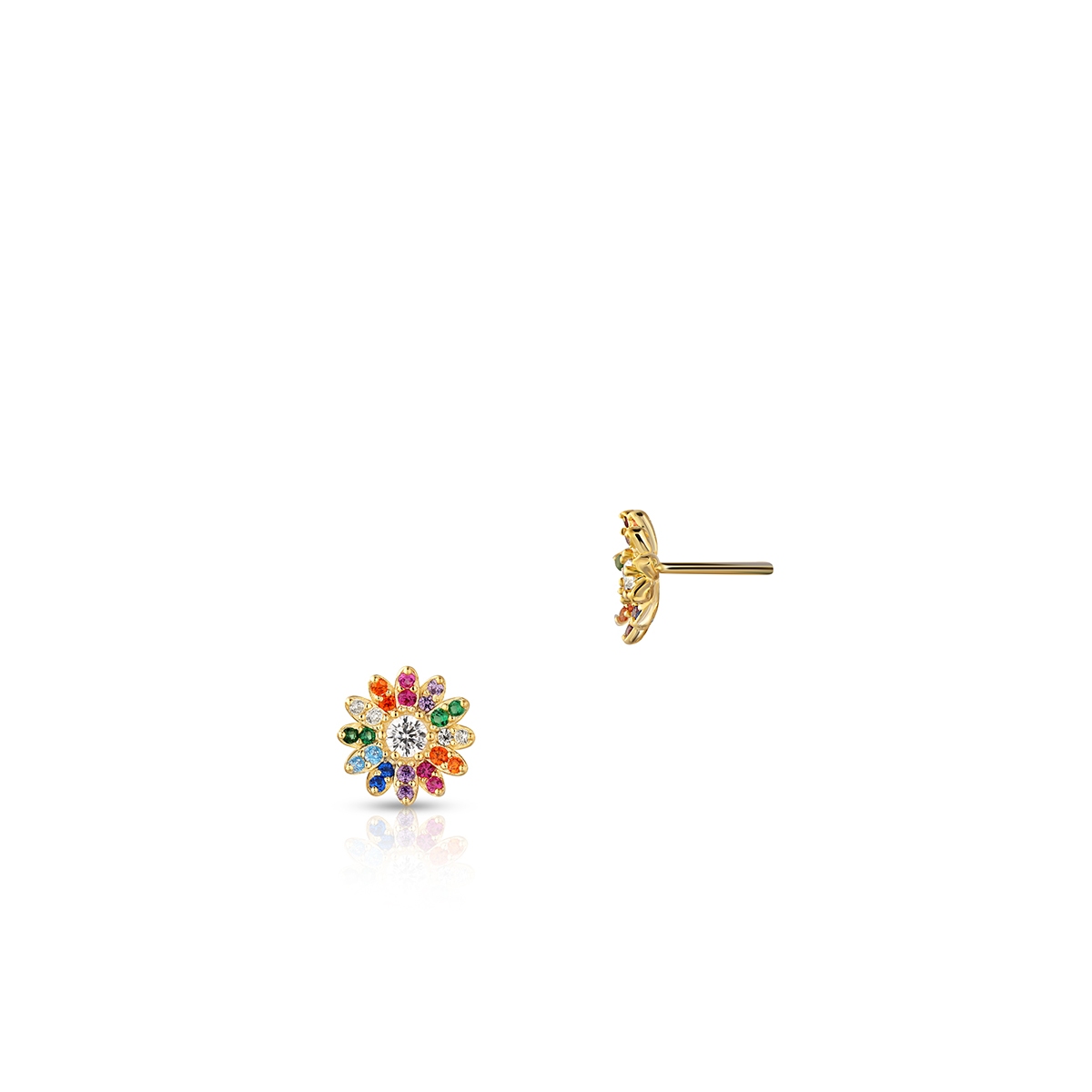 W.KRUK Kolczyki srebrne z kolorowymi cyrkoniami