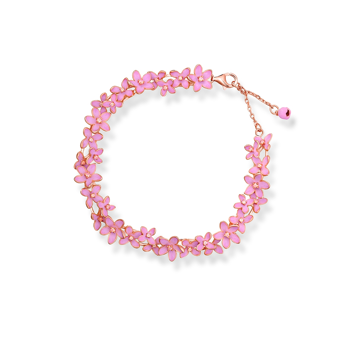 W.KRUK Bransoletka srebrna Kwiaty Nocy Różowy Bez