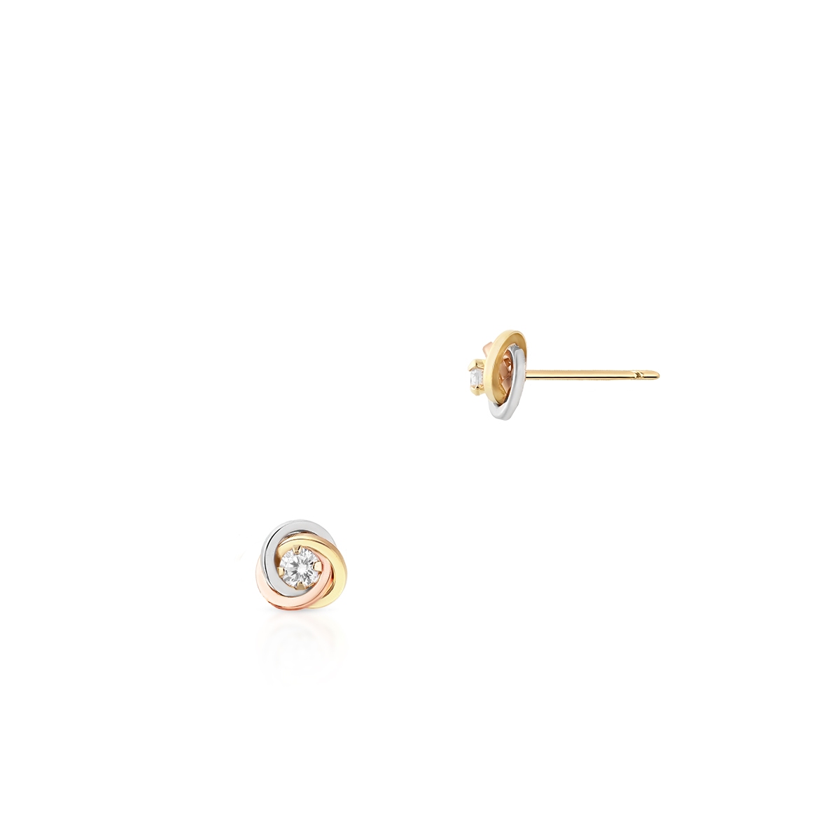 W.KRUK Kolczyki złote z cyrkoniami