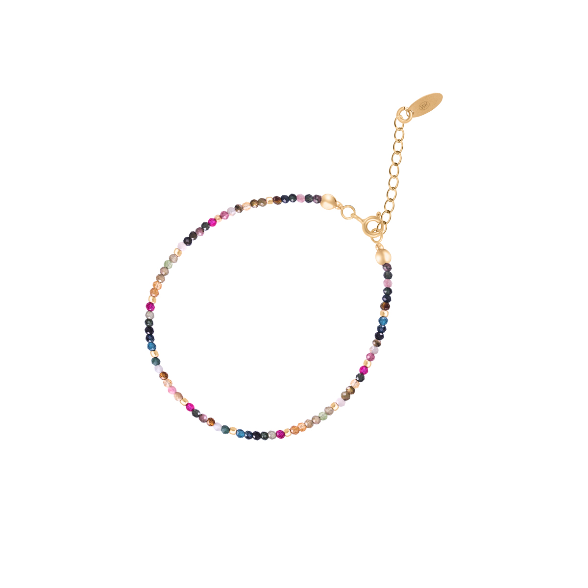 W.KRUK - Bransoletka srebrna pozłacana z turmalinami