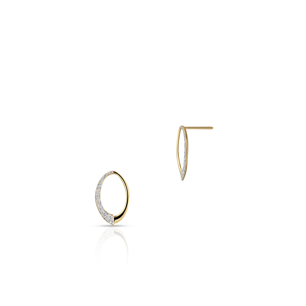 W.KRUK Kolczyki złote z pyłem cyrkoniowym