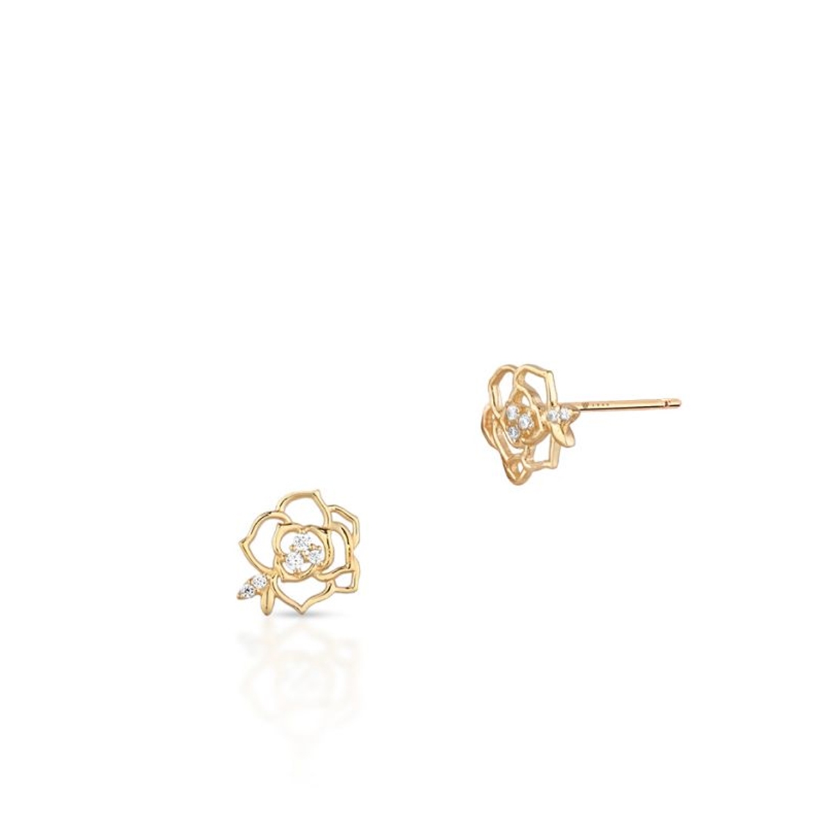 W.KRUK Kolczyki złote ażurowe kwiatki