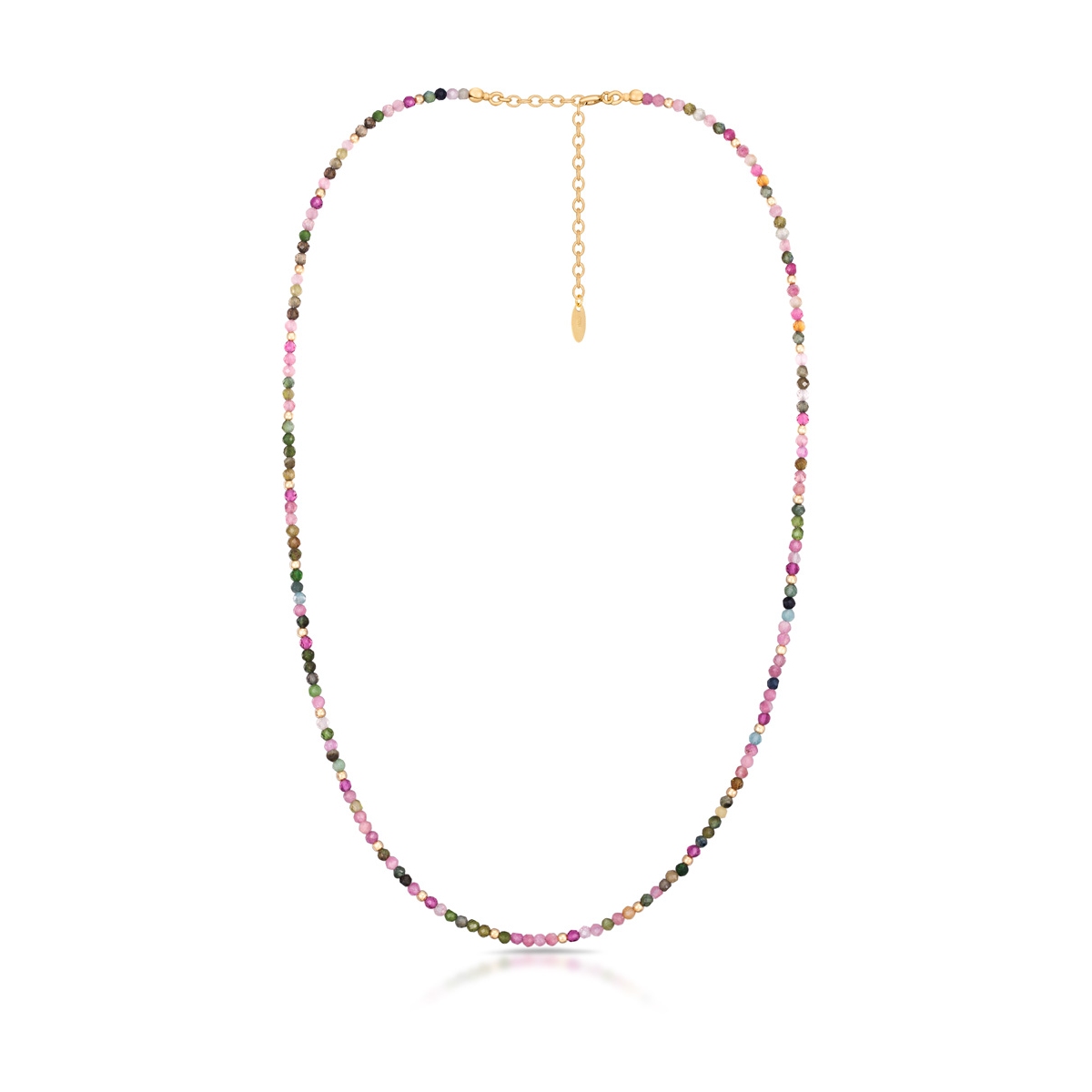 W.KRUK Naszyjnik srebrny pozłacany z turmalinami