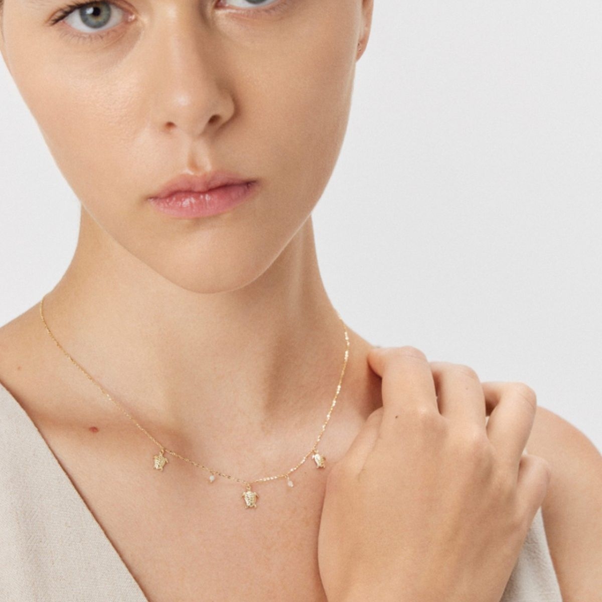 W.KRUK Naszyjnik złoty z żółwiami Santorini