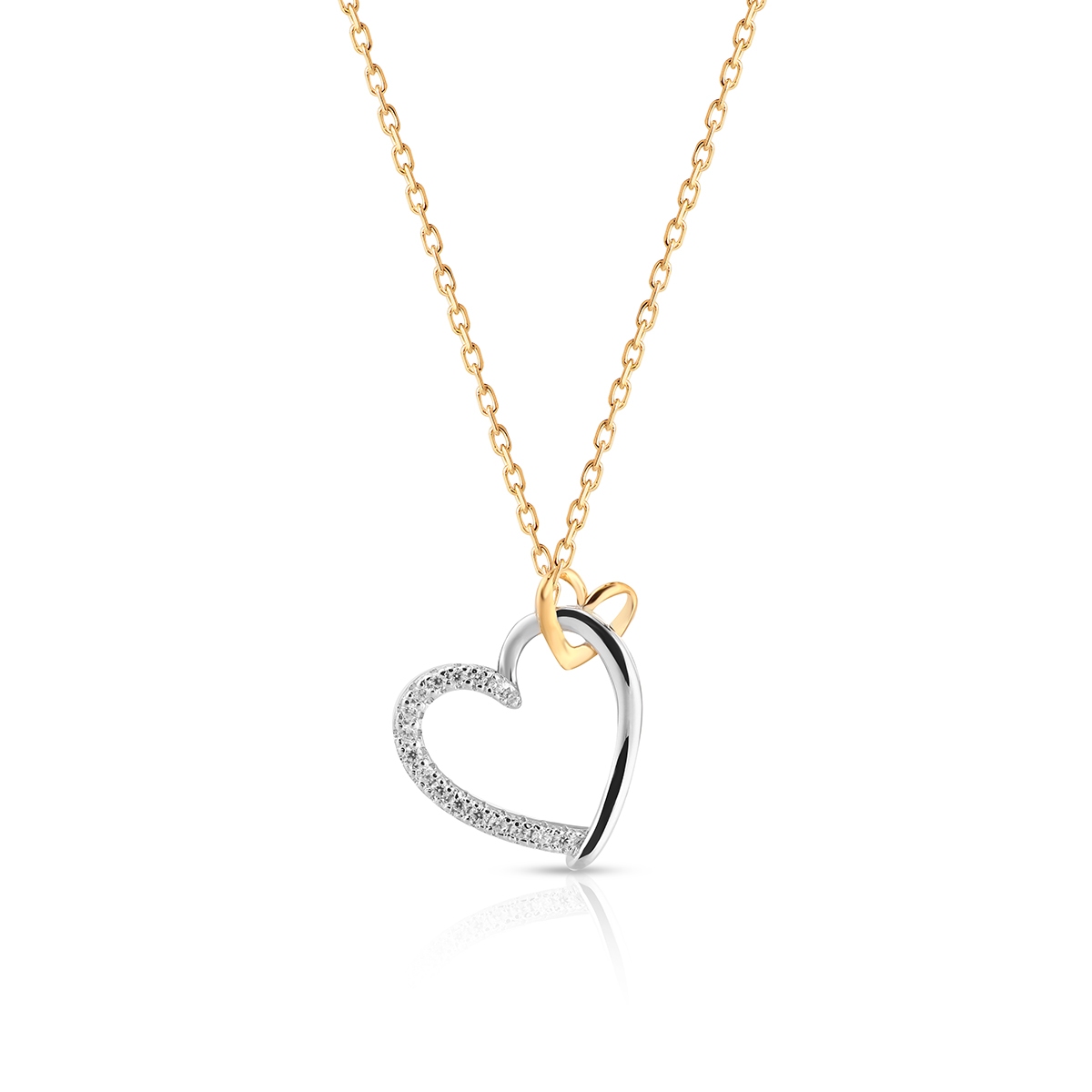 W.KRUK Wisiorek srebrny serce z cyrkoniami