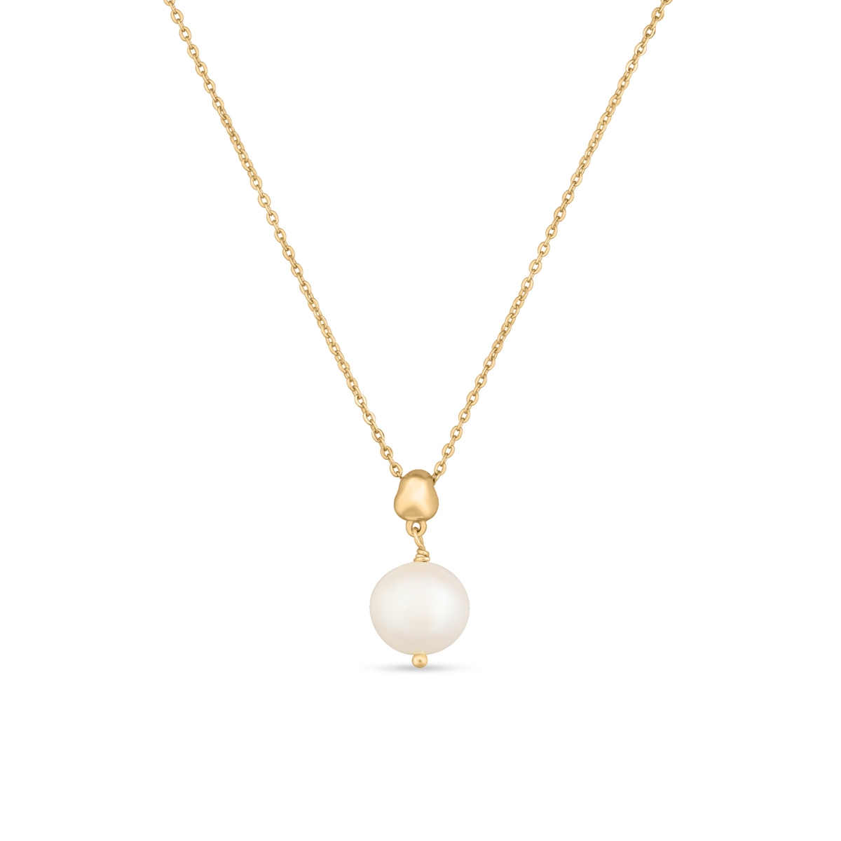 W.KRUK Naszyjnik srebrny pozłacany z perłą