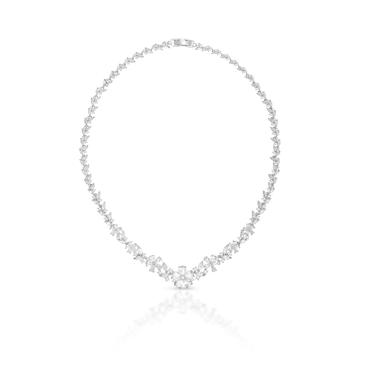 W.KRUK Naszyjnik mosiężny z cyrkoniami