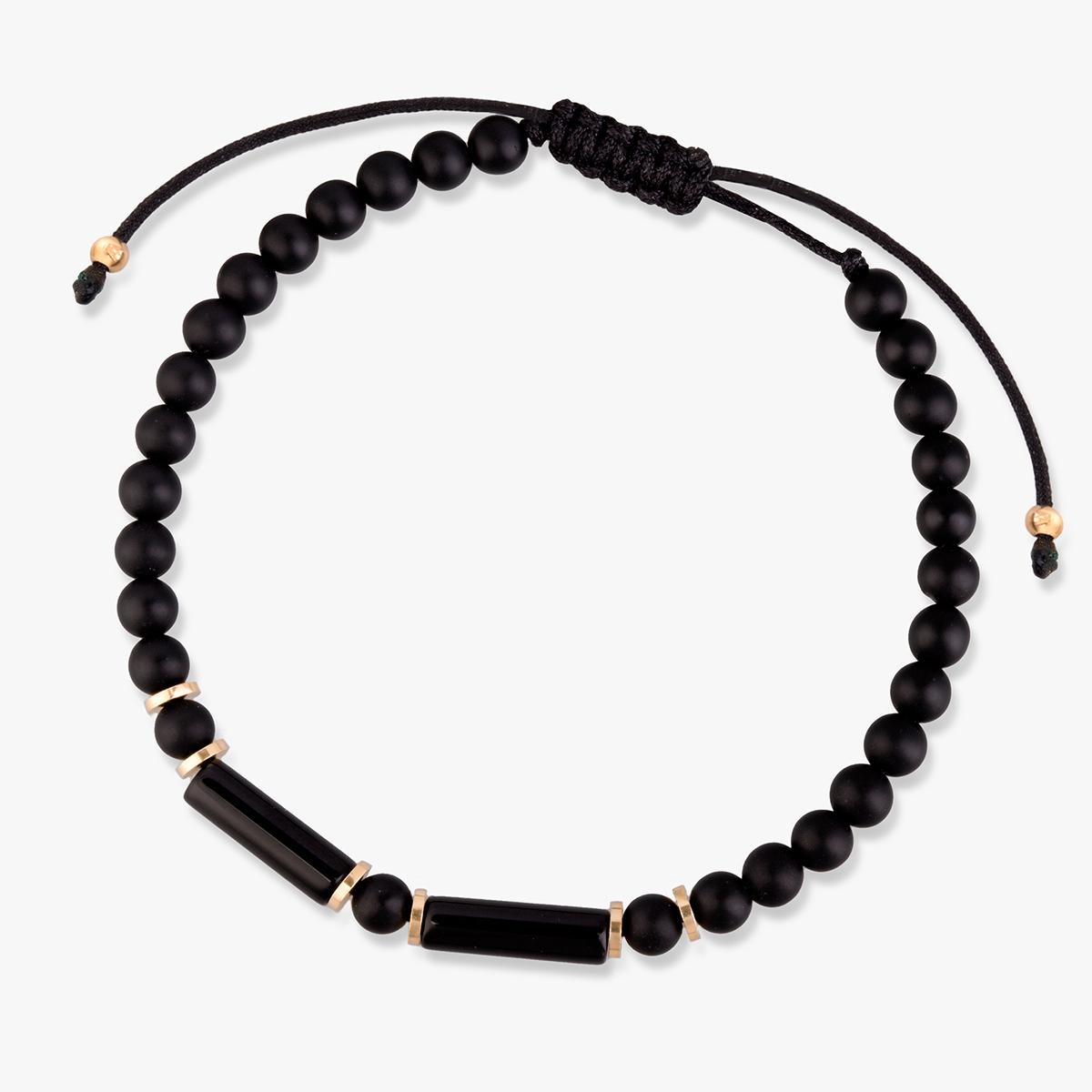 W.KRUK Bransoleta sznurkowa z onyksami