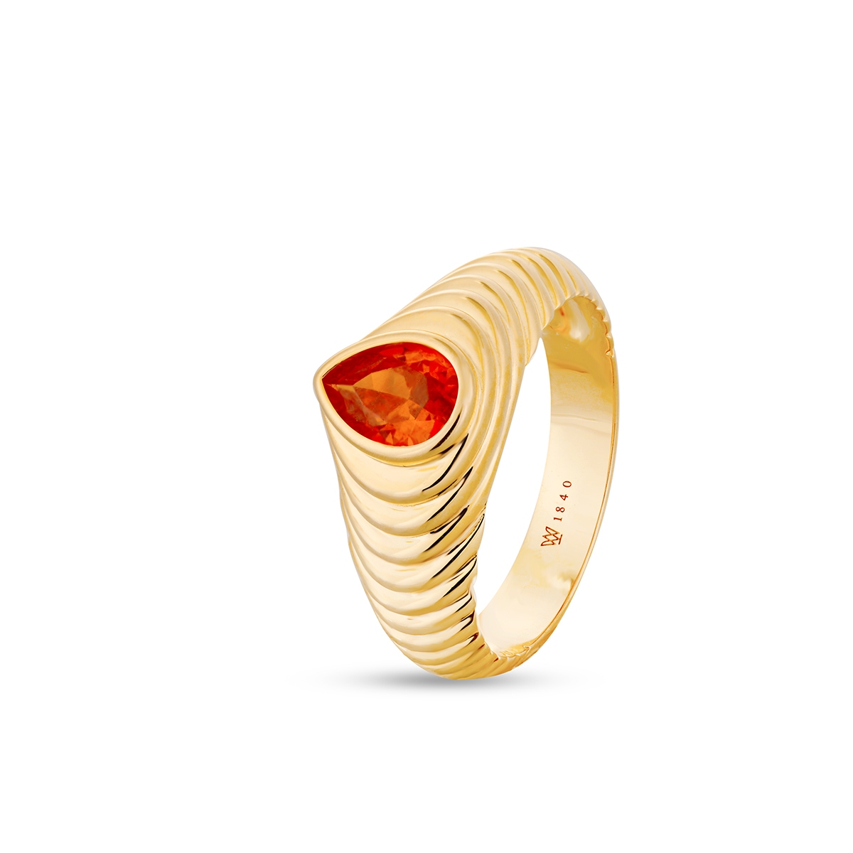 W.KRUK Pierścionek srebrny pozłacany