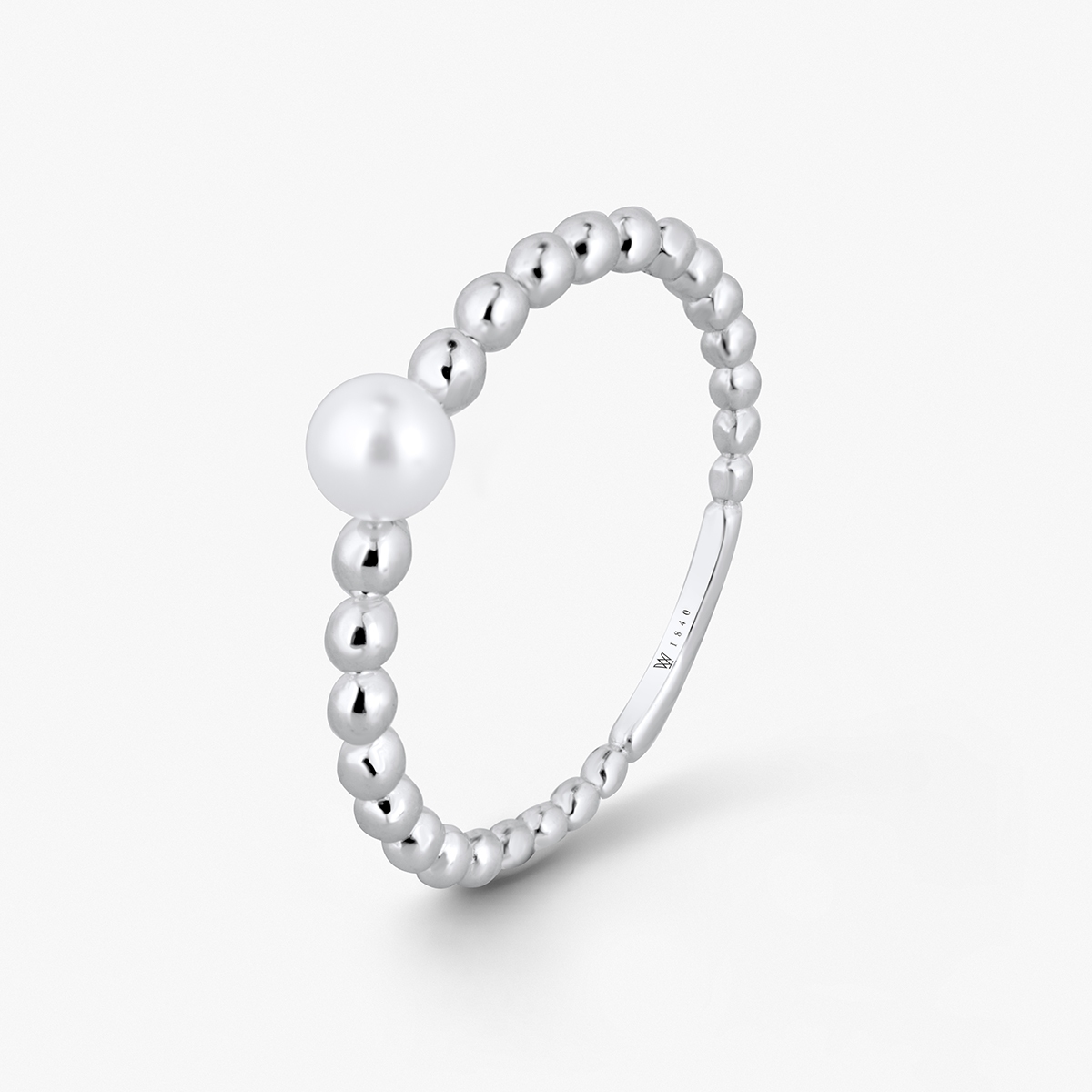 W.KRUK Pierścionek srebrny z perłą