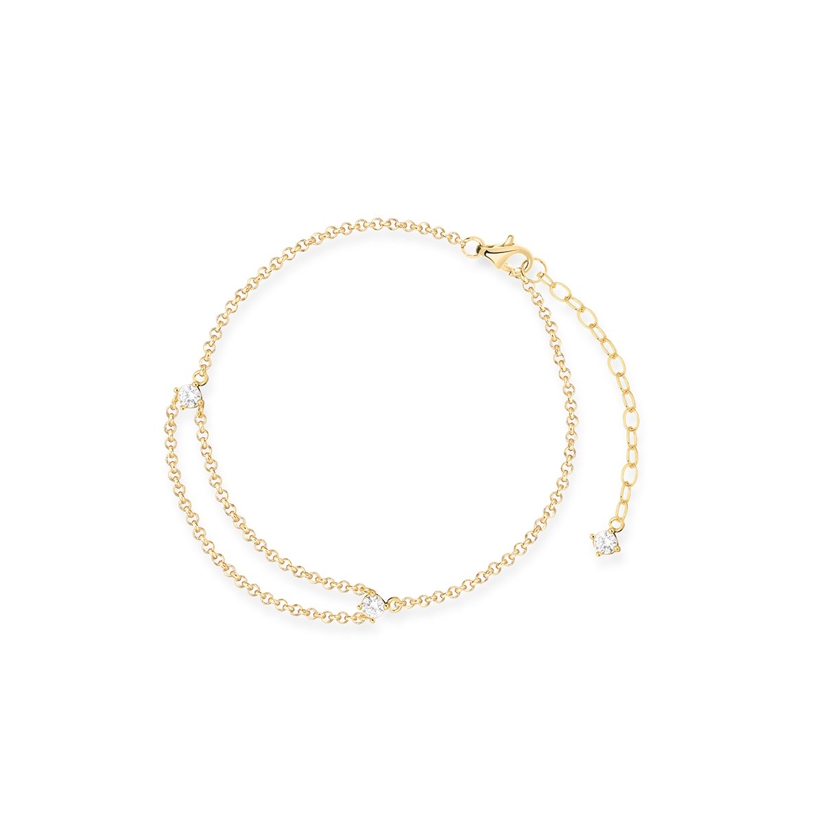 W.KRUK Bransoleta srebrna pozłacana z cyrkoniami