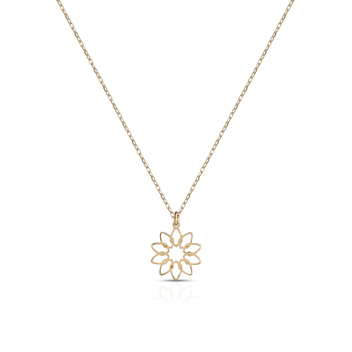 W.KRUK Naszyjnik srebrny pozłacany słonecznik