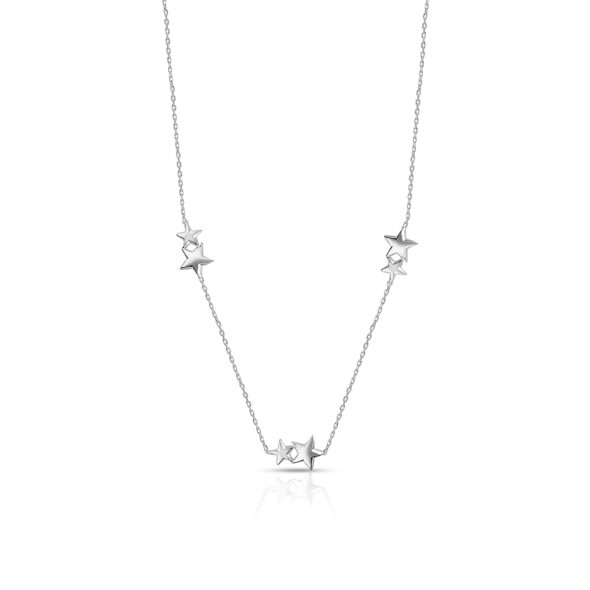 W.KRUK Naszyjnik srebrny z gwiazdami