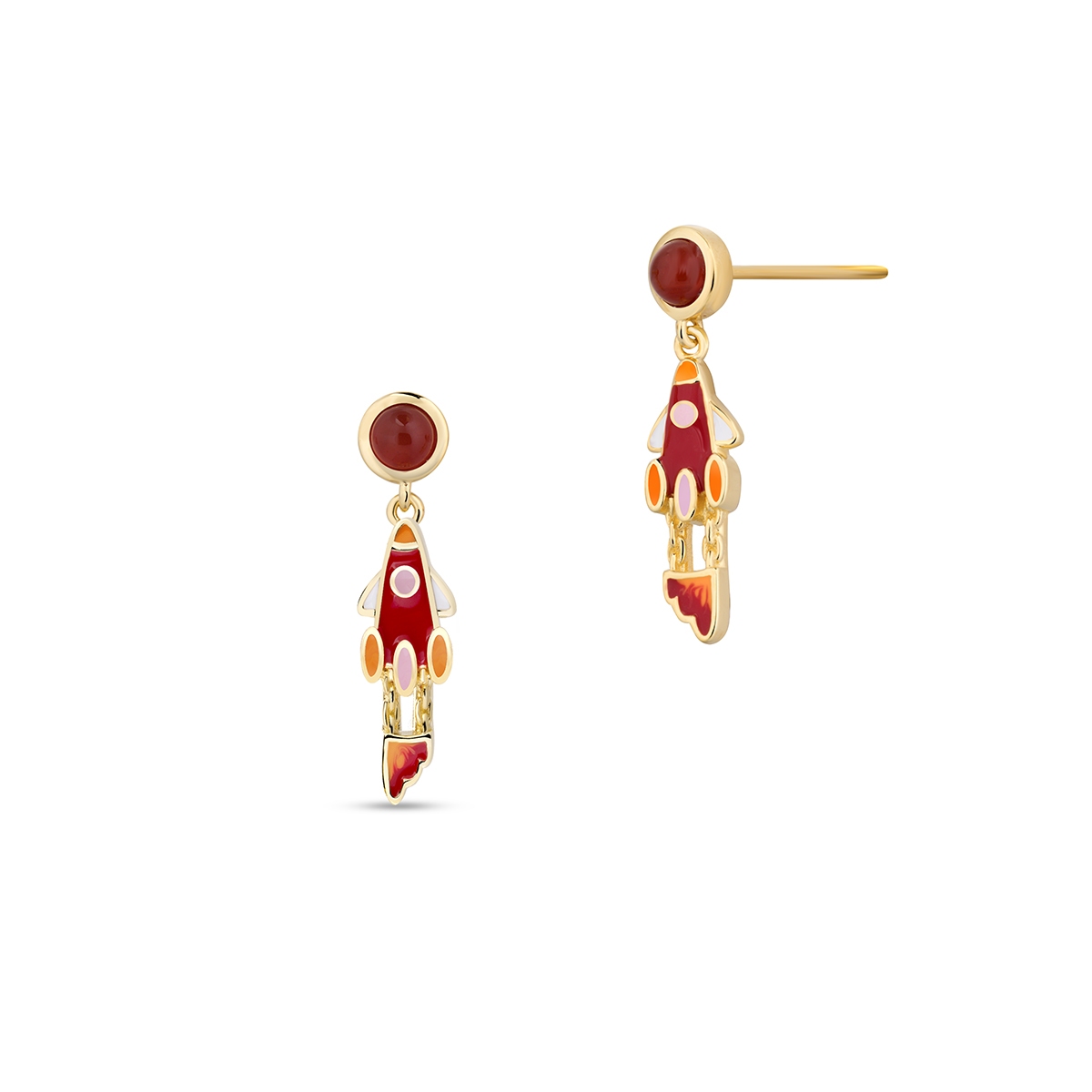 W.KRUK Kolczyki srebrne z motywem rakiety