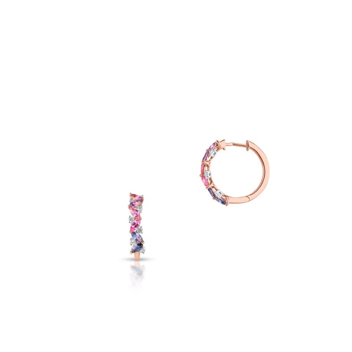 W.KRUK Kolczyki złote z brylantami i szafirami