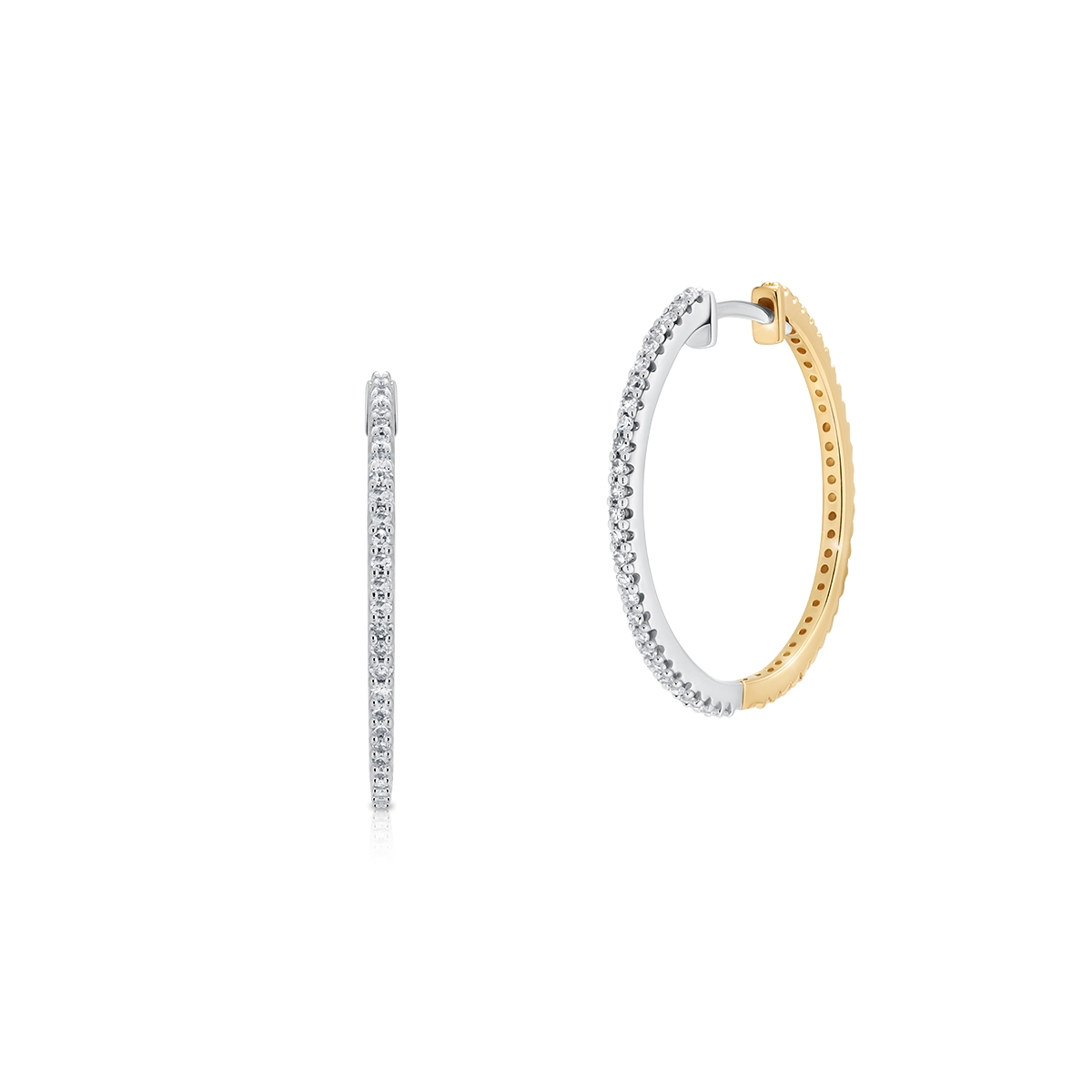 W.KRUK Kolczyki złote koła z diamentami