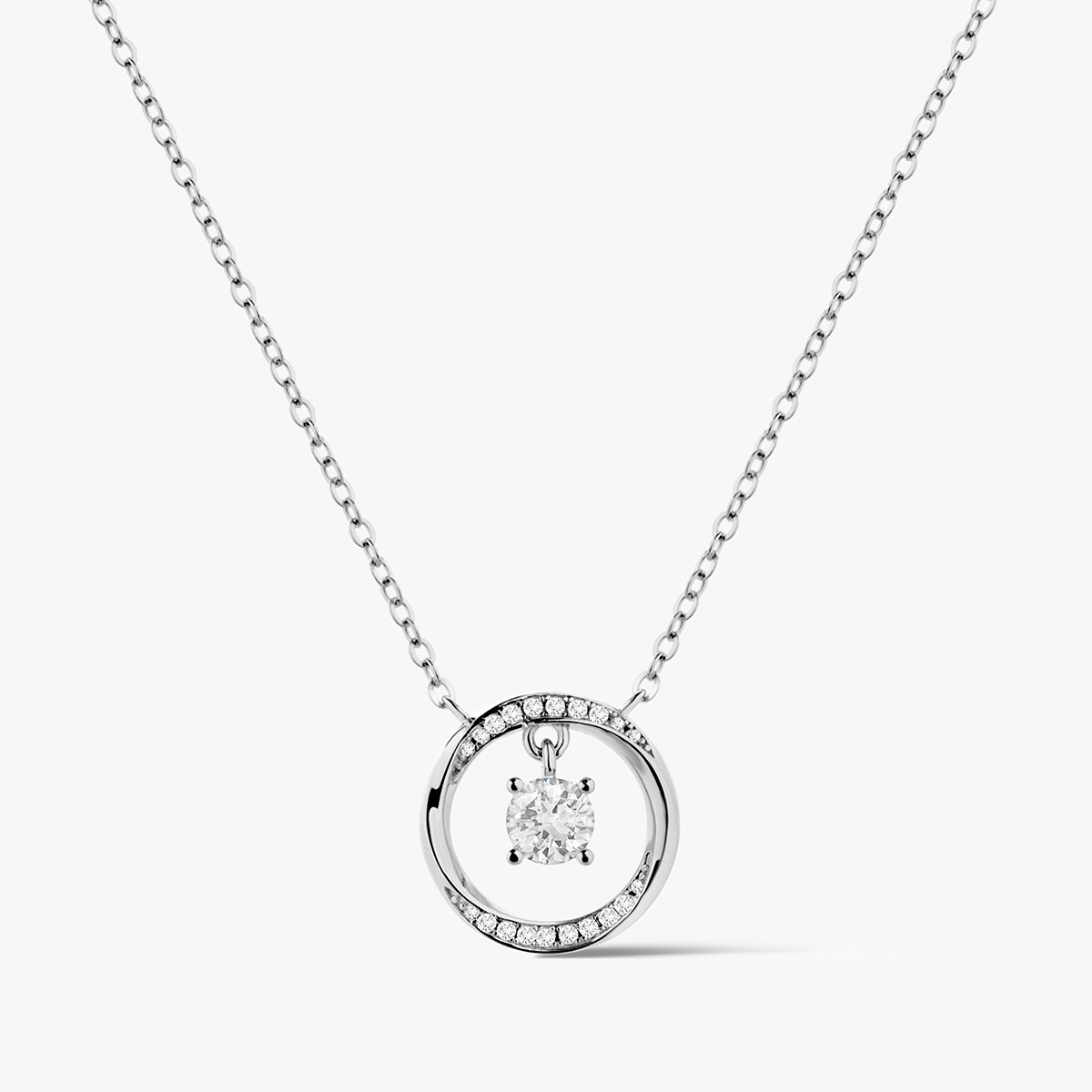 W.KRUK Naszyjnik srebrny z cyrkoniami