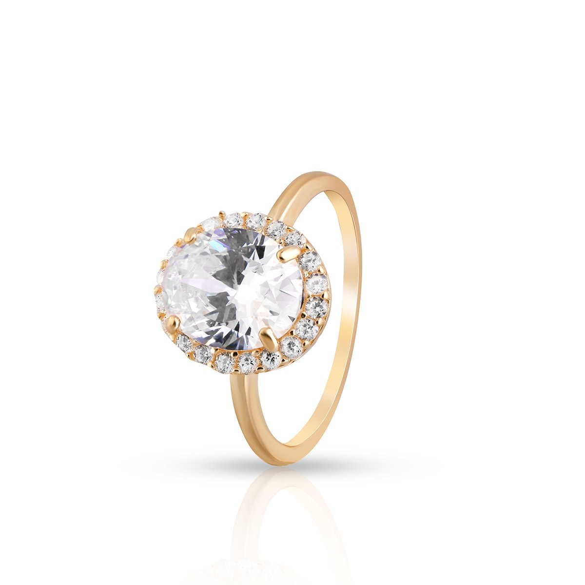 W.KRUK Pierścionek złoty z cyrkoniami