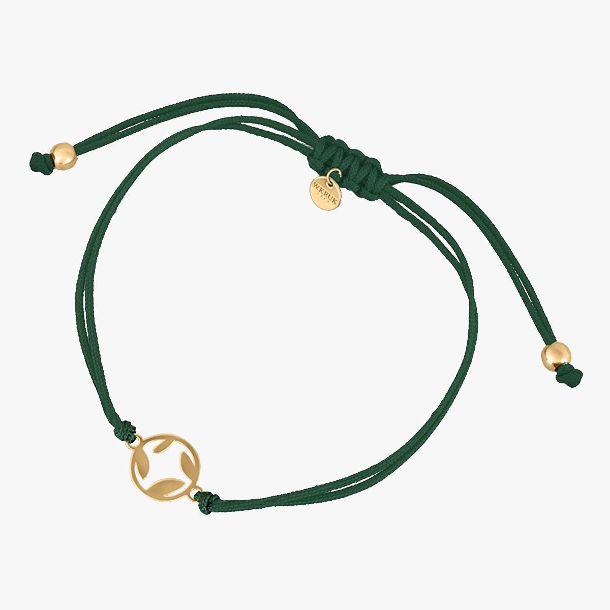 W.KRUK Bransoleta sznurkowa z pozłacanym kółkiem
