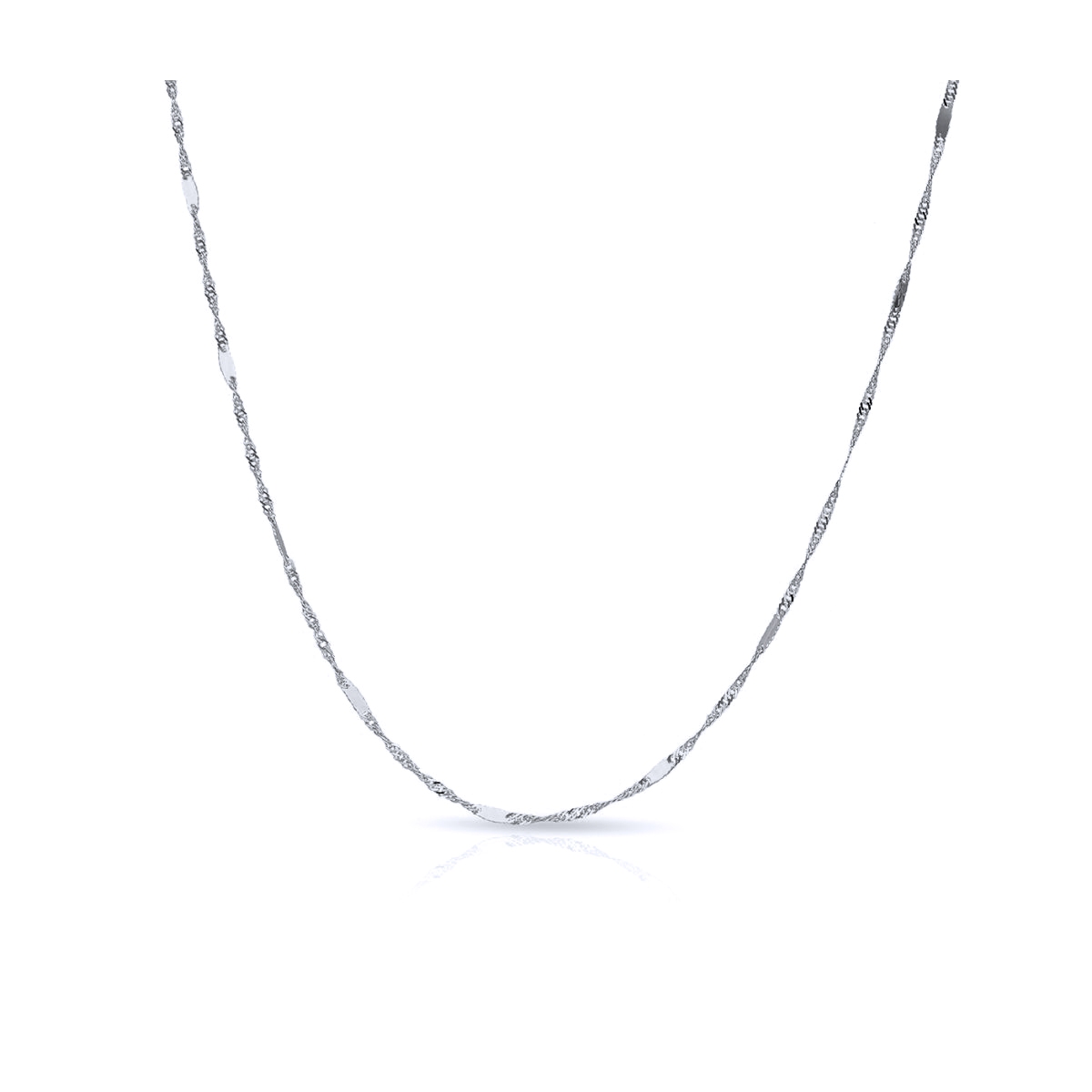 W.KRUK Łańcuszek białe złoto singapur