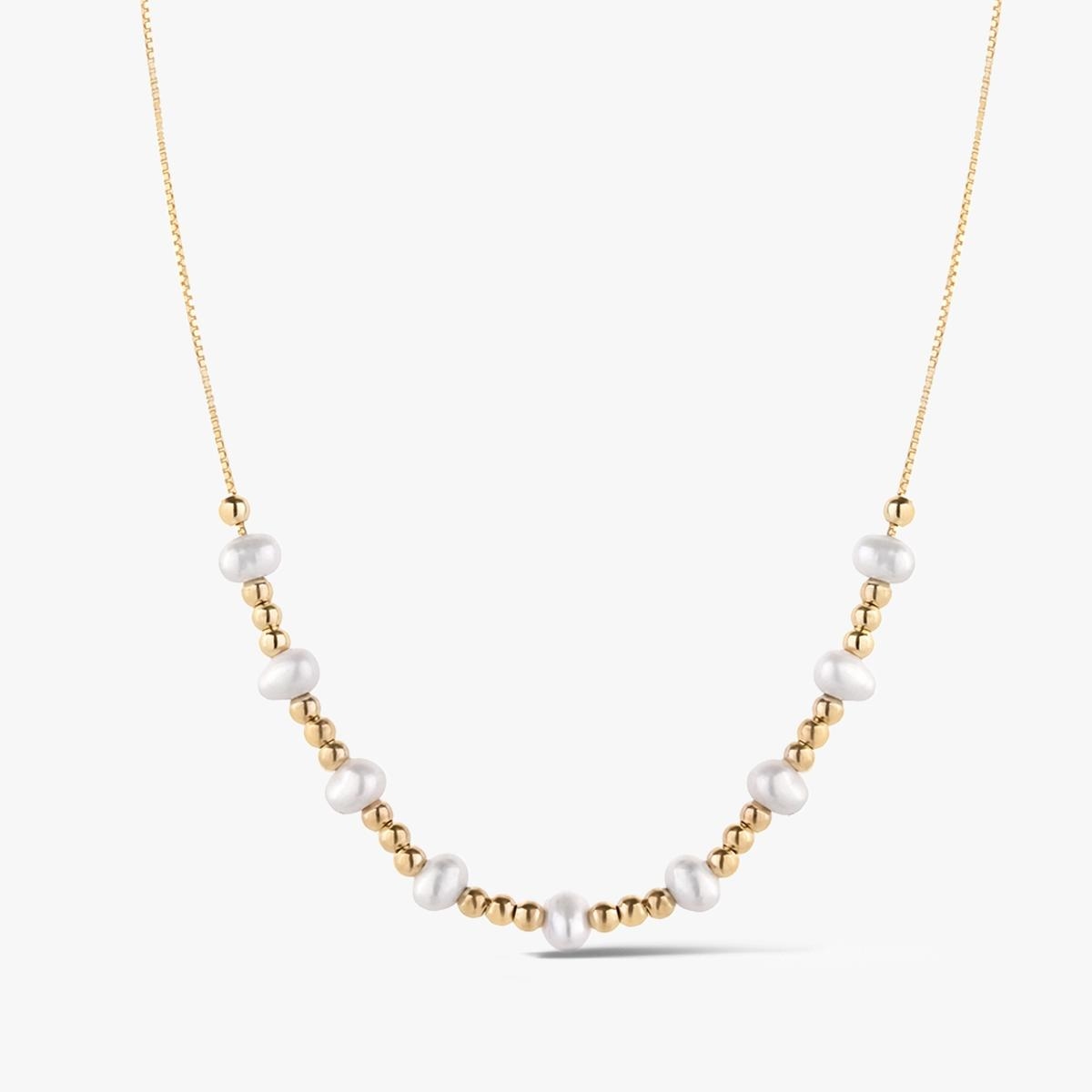 W.KRUK Naszyjnik złoty z perłami