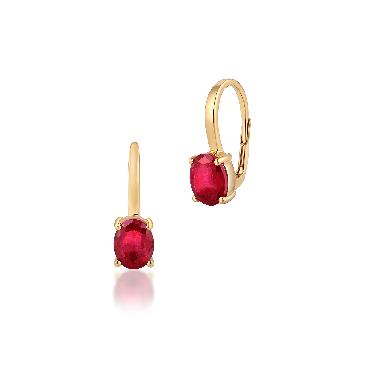 W.KRUK Kolczyki złote z rubinami